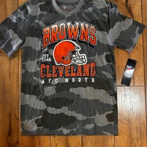 NFL Browns Camouflage Short Sleeve Tee - Gray and Orange